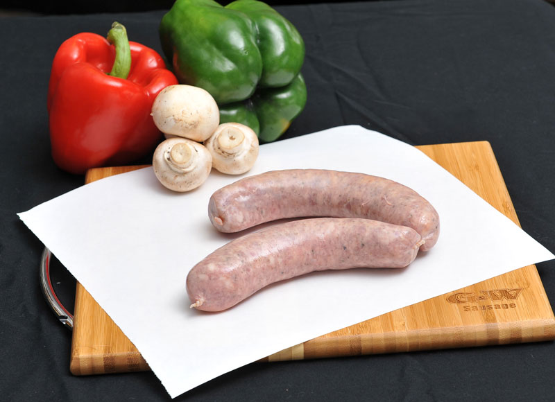 Beer Brat uncooked G&W Meat & Bavarian Style Sausage